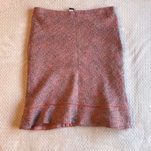 Retro pink wool mix knee ln "mermaid" skirt sz 10